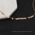 Stainless Steel Initial Letter Charm Rose Gold Jewelry  Anklet